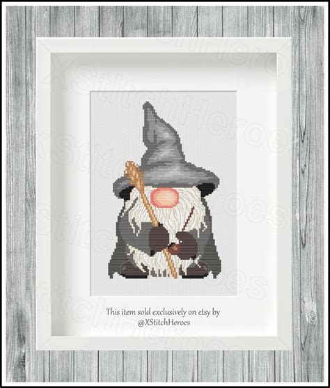 Gandalf Gnome Cross Stitch Pattern Lord of the Rings LOTR - Etsy