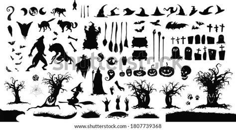 Happy Halloween Magic Collection Witch Wizard Stock Vector Royalty Free 1807739368 Shutterstock