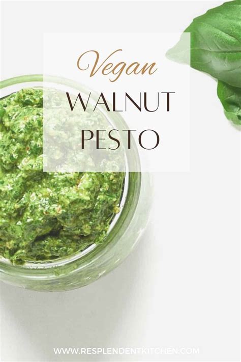 Easy Vegan Walnut Pesto Recipe With Basil Resplendent Kitchen