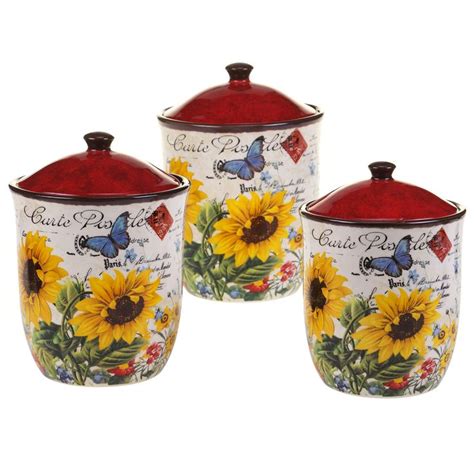 Certified International Sunflower Meadow 3-Piece Canister Set ...