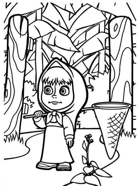 Masha And Bear Printable Coloring Page