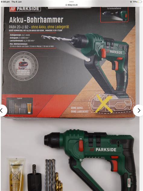 Parkside V Pabh Li B Cordless Hammer Drill Green