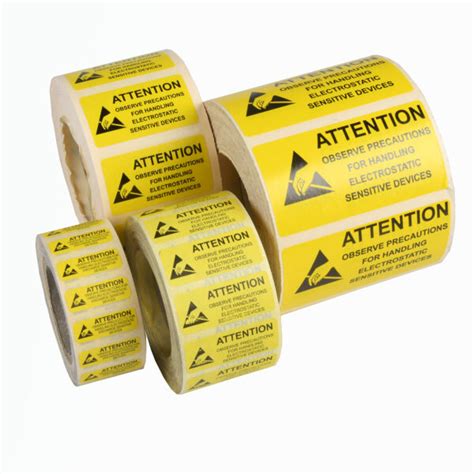 ESD Attention Labels In Rolls Of 1000 Static Safe Environments