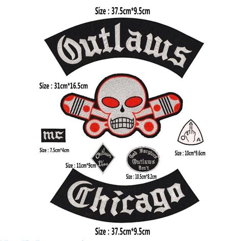 2018 Outlaws Embroidered Iron On Mc Patches For Motorcycle Jacket Vest ...