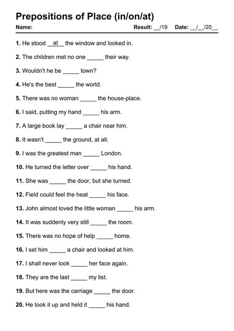 Esl Prepositions Of Place Worksheets