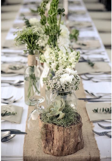 Rustic Flower Arrangement Wedding Table Settings Rustic Wedding