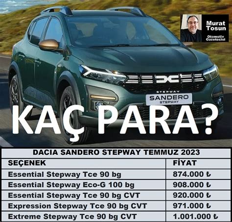 Dacia Sandero Stepway Fiyatlar Temmuz 2023 2023 Sandero Stepway