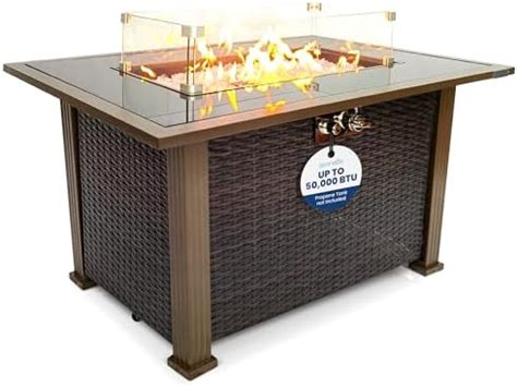 Amazon SereneLife Outdoor Propane Gas Fire Pit Table 50 000 BTU