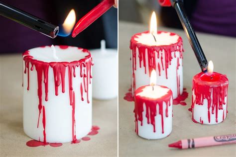 Make A Bleeding Candle With Red Melted Candle Wax Or Crayon Diy