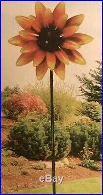 Garden Wind Spinner Yard Decor Sunflower Kinetic Metal Art Windmill Sculpture