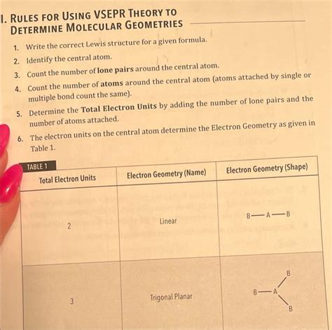 Solved Laboratory 11 Vsepr Theory And Molecular Geometri