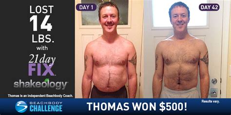 21 Day Fix Results Thomas Lost 14 Pounds In 42 Days Bodi