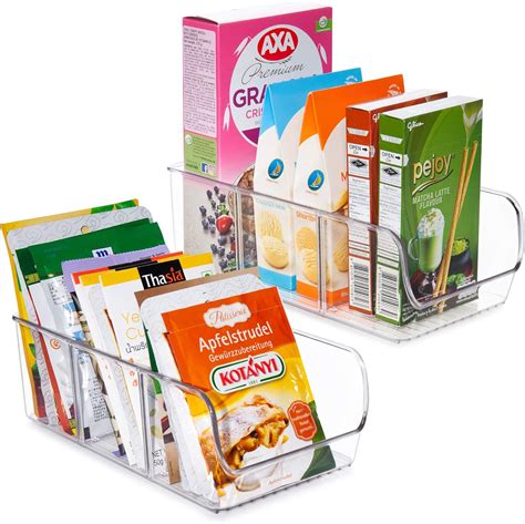 Vtopmart Food Packet Organizer Bins For Pantry Organization