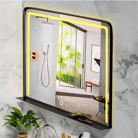 Custom Bathroom Mirrors With Shelf