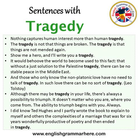 Sentences with Tragedy, Tragedy in a Sentence in English, Sentences For ...