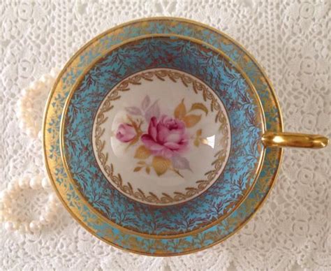 T Rkis Aynsley China Teetasse Untertasse Etsy Teetasse