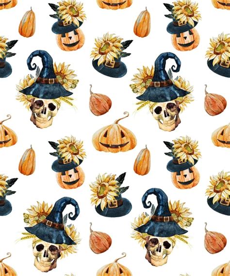 Watercolor halloween pattern — Stock Photo © ZeninaAsya #84883766