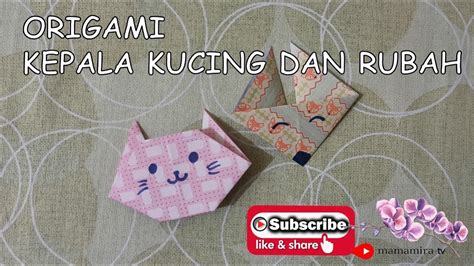 Origami Kepala Kucing Dan Rubah Youtube