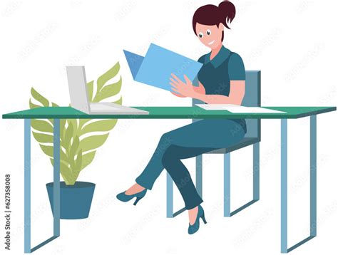 Office Workers Vector Illustration Teamwork Fosters Sense Of