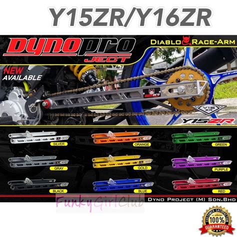 Y15zr Y16zr Dynopro Diablo Race Arm Alloy Swing Arm Panjang 2 Inch Y15 Y16 Yamaha Dyno Pro