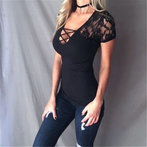 Summer Sexy Black Polyester Black T Shirt Women For Women Wholesale Hollow Out Vest Ouc 460 From