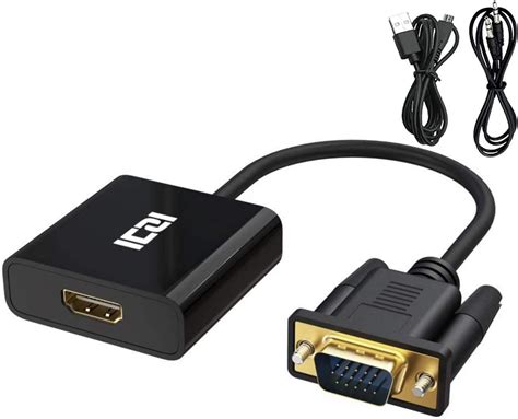 ICZI Adaptateur HDMI vers VGA avec Audio et vidéo simultanément câble