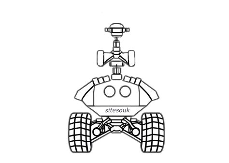 free coloring page Cute Mars Rover for kids