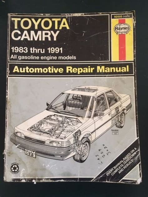 Haynes Toyota Camry Automotive Repair Manual 1983 Thru 1991 EBay