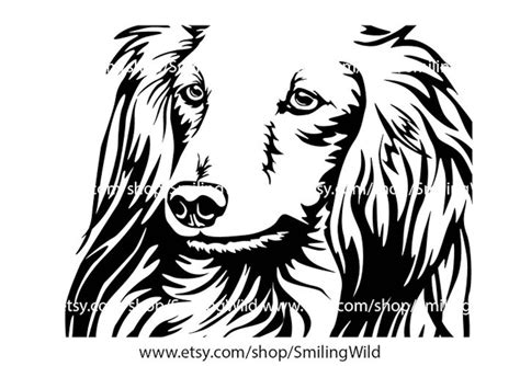 Long Haired Dachshund Svg Design Dachshund Cut File Vector Etsy