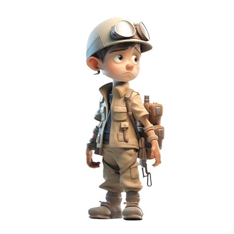 Elite forces 3d render do exército em uniforme em fundo branco isolado