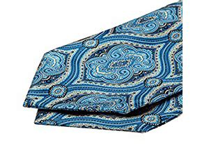 HISDERN Black Cravat For Men Silk Paisley Cravats And Handkerchief