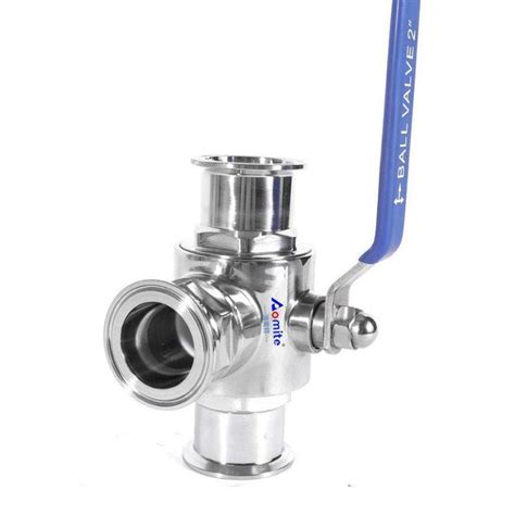 SS304 Pipe Fittings 1 Inch Sanitary 3 Way Manual Ball Valve 45 50n M