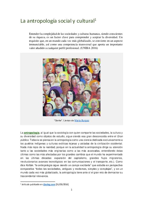 (PDF) La antropología social y cultural