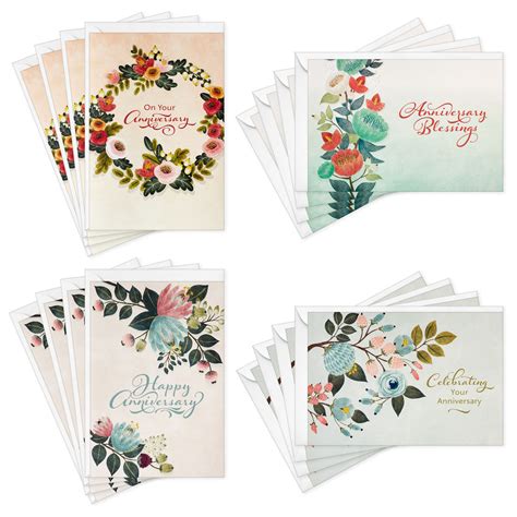 Dayspring Floral Assorted Religious Anniversary Cards Box Of 12 Boxed Cards Hallmark