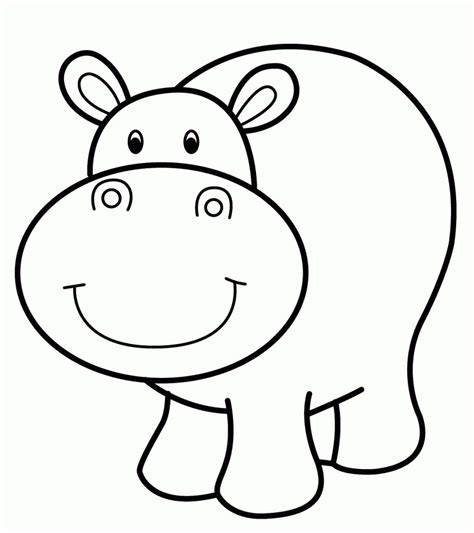 Hippo Coloring Pages Printable Free | Coloring Sheets | Easy - Free ...