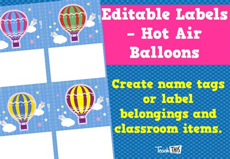 Hot Air Balloon Name Tags Printable Printable Word Searches