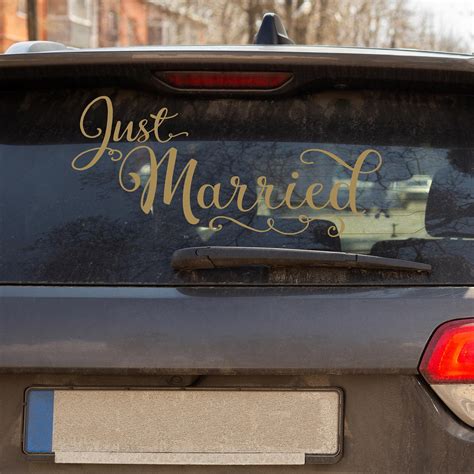 Just Married Vinyl Lettering Wall Decal Sticker 10h X 22l Just