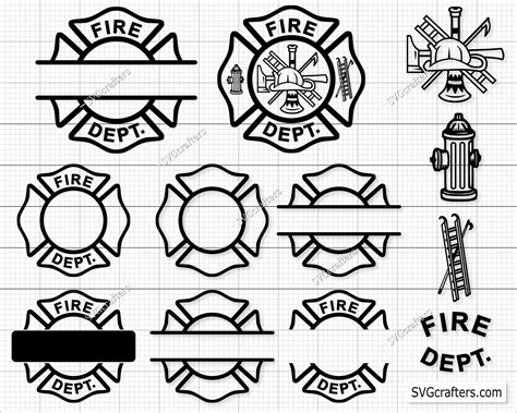 Fire Dept Svg Firefighter Svg Maltese Cross Svg Fireman Svg Fire