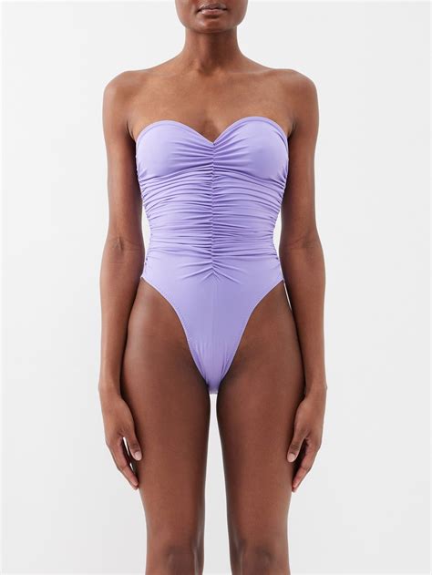 Purple Slinky Marissa Swimsuit Norma Kamali Matches Uk