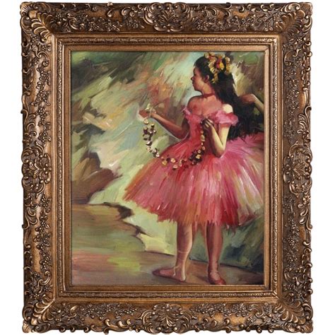 Shop Edgar Degas Dancer In Pink Dress Hand Painted Framed Canvas Art