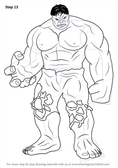 Learn How To Draw The Hulk The Hulk Step By Step Drawing Tutorials