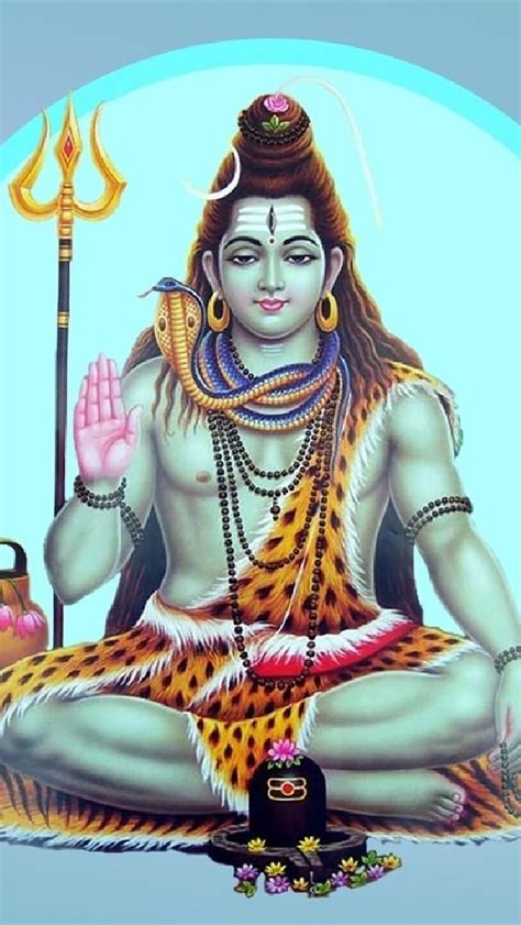 Sivan Blue Circle Background Lord God Mahadev Hd Phone Wallpaper