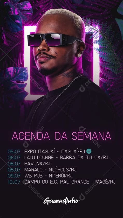 Story Flyer Agenda Da Semana Gamadinho Social Media Psd Edit Vel