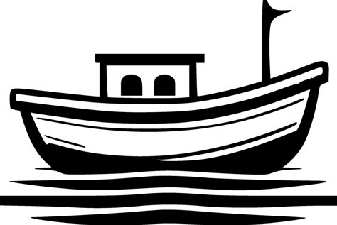 Boat Black And White Isolated Icon Illustration 47798887 Vector Art