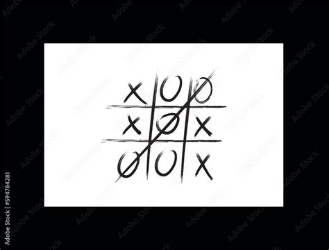 Tic Tac Toe Game Vector Icon Hand Drawn Tic Tac Toe Game Isolated On White Tic Tac Toe