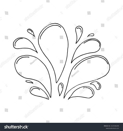 Doodle Water Burst Splash Illustration Hand Stock Vector Royalty Free