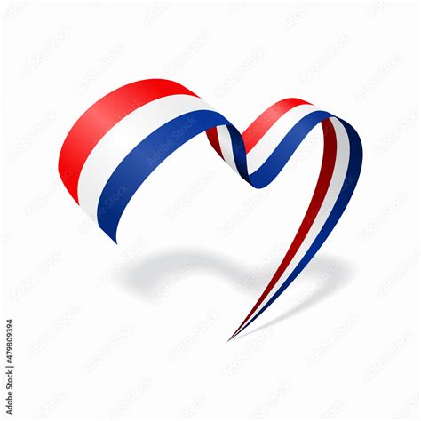 Dutch Flag Heart Shaped Ribbon Vector Illustration Stock Vector