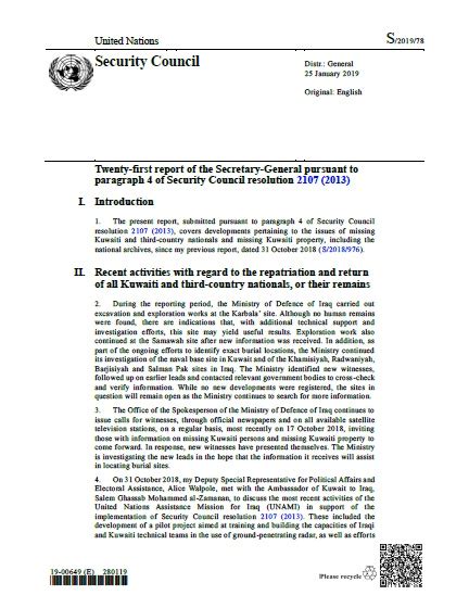 Report Of The Secretary General S 2020 363 RSG United Nations In Iraq