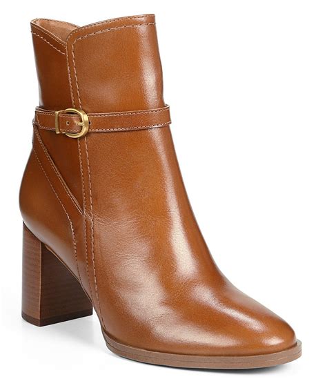 27 Edit Naturalizer Bexley Leather Strap Buckle Detail Block Heel Dress Booties Dillards