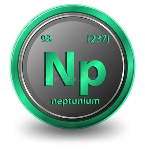 Neptunium Chemical Element. Chemical Symbol with Atomic Number and ...